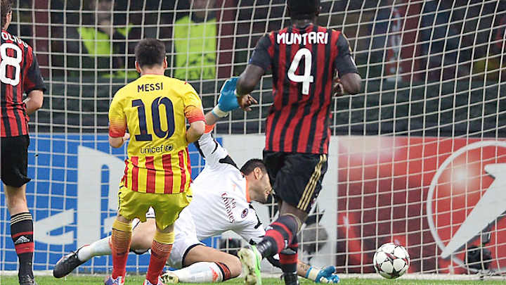 Messi equalizer earns Barcelona Champs League draw with AC Milan