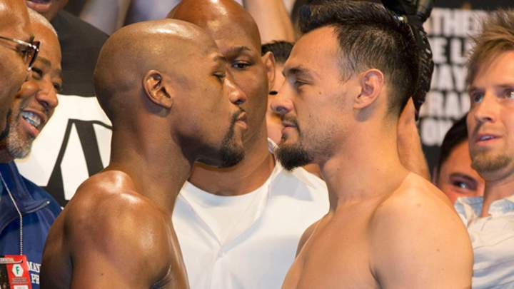 Floyd Mayweather, Robert Guerrero make weight ahead of title fight