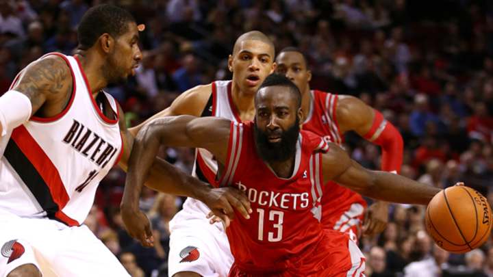 Video: NBA warns Rockets' James Harden for flopping vs. Blazers Video: NBA warns Rockets' James Harden for flopping vs. Blazers