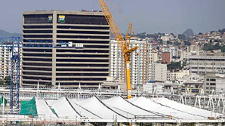 Construction under way when IOC visited Brazil's Maracana stadium