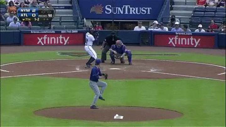 GIF: When not throwing the ball to no one, Mets' Harvey K's 13 Braves