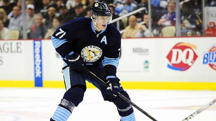 Evgeni Malkin practices with Pittsburgh Penguins teammates
