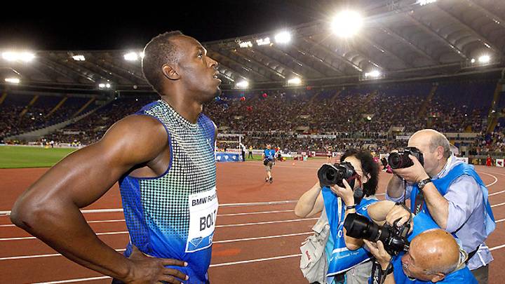 Even though he finished second, Bolt attracted all the attention Even though he finished second, Bolt attracted all the attention