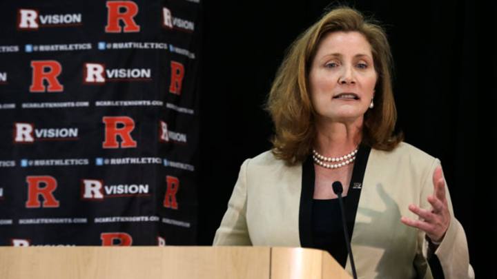 Julie Hermann visits Rutgers, meets with coaches