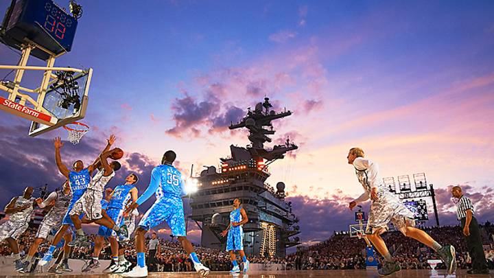College basketball games only on land next season? What a concept! College basketball games only on land next season? What a concept!
