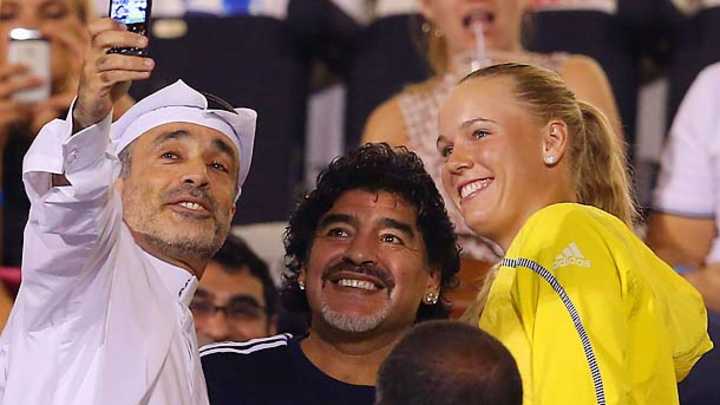 Soccer legend Diego Maradona meets Caroline Wozniacki, others at Dubai