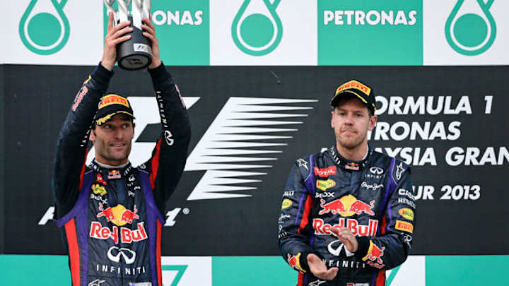 Sebastian Vettel passes teammate for Malaysian GP win