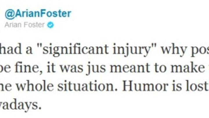 Texans RB Arian Foster carted off field with calf injury during practice