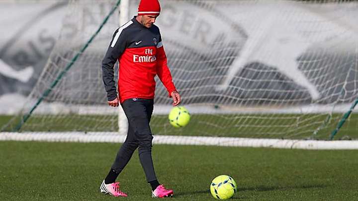 David Beckham has 1st training session with PSG