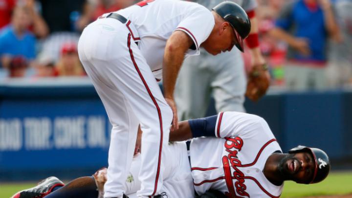 Braves' Jason Heyward leaves game with hamstring injury