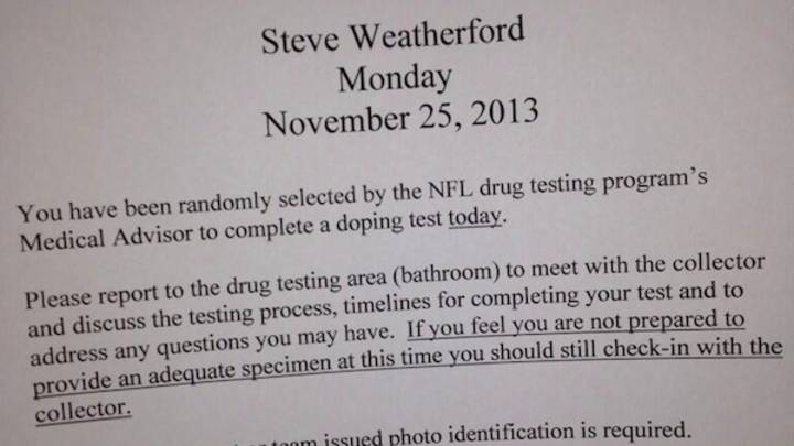 Giants Punter Steve Weatherford Latest to Be Tested for PEDs after One Big Game Giants Punter Steve Weatherford Latest to Be Tested for PEDs after One Big Game