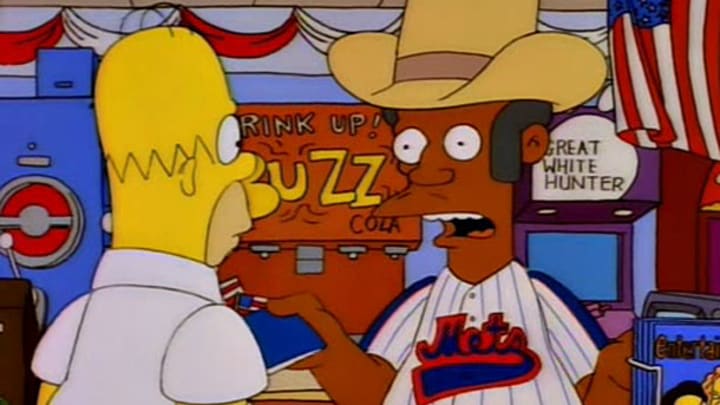 Apu reads Dodgers' starting lineup (Moe and Chief Wiggum, too)