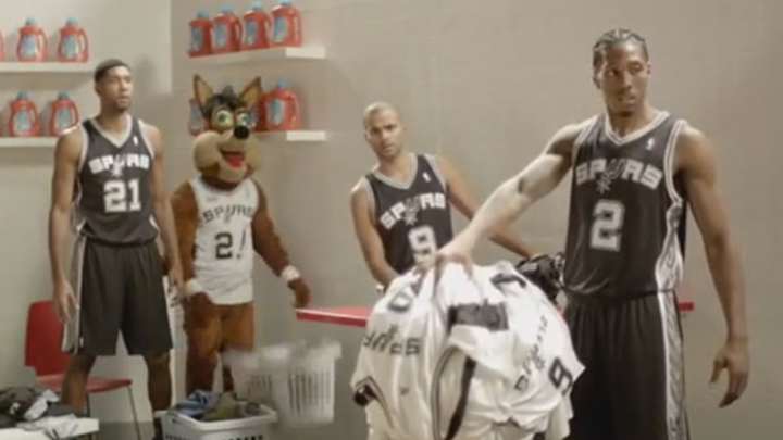 Video: Tim Duncan, Spurs stars show off comedic chops in H-E-B commercials Video: Tim Duncan, Spurs stars show off comedic chops in H-E-B commercials