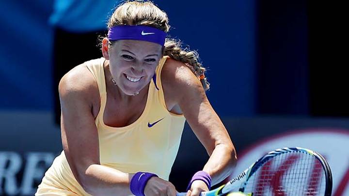 No. 1 Azarenka crushes Vesnina in 57 minutes No. 1 Azarenka crushes Vesnina in 57 minutes
