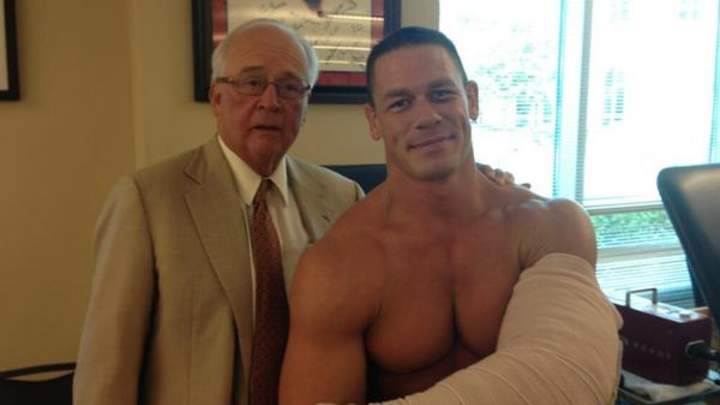 Dr. James Andrews Fixed That Hideous Bulge in John Cena's Elbow Dr. James Andrews Fixed That Hideous Bulge in John Cena's Elbow