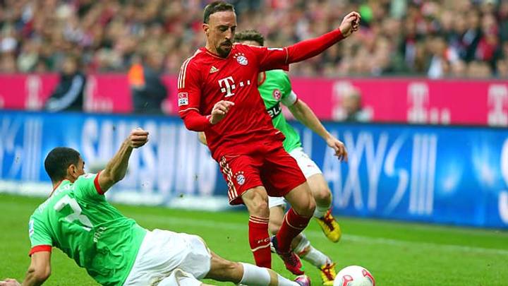 Franck Ribery of Bayern Munich out against Arsenal Franck Ribery of Bayern Munich out against Arsenal