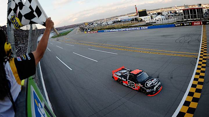 Johnny Sauter wins crash-marred Talladega Truck race