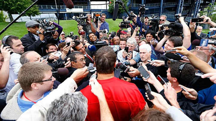 Tebow at Patriots Camp
