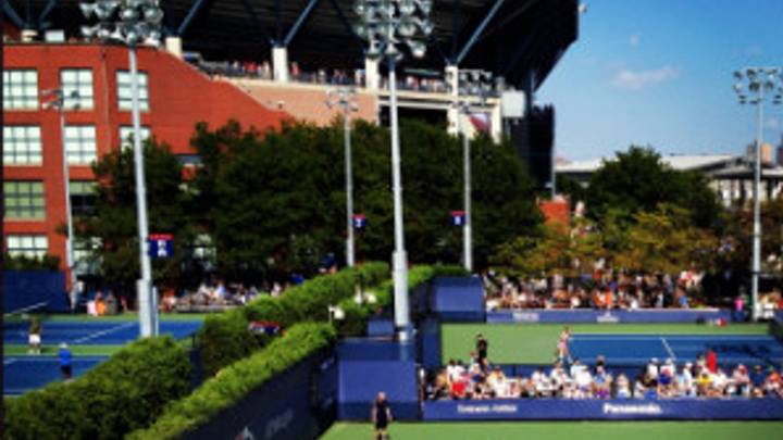 Court 4 bleachers a good place to take in U.S. Open scene Court 4 bleachers a good place to take in U.S. Open scene