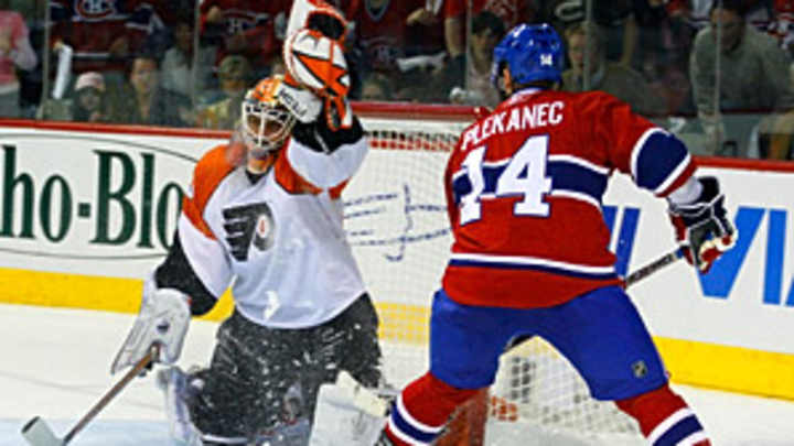 Martin Biron enjoys the ride