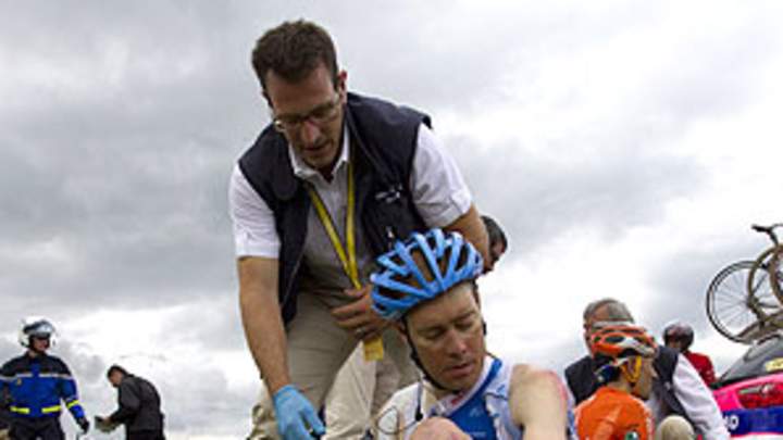 Peter Sagan recovers after minor crash to win Tour's stage six