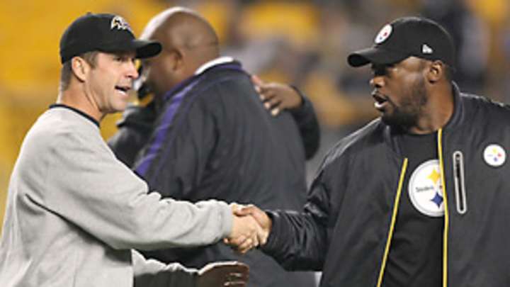 Mike Tomlin, John Harbaugh share tense handshake after Steelers-Ravens