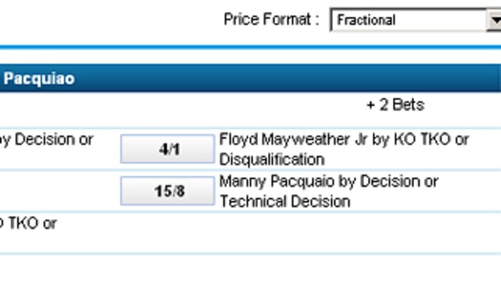 Early odds for Mayweather-Pacquiao posted Early odds for Mayweather-Pacquiao posted