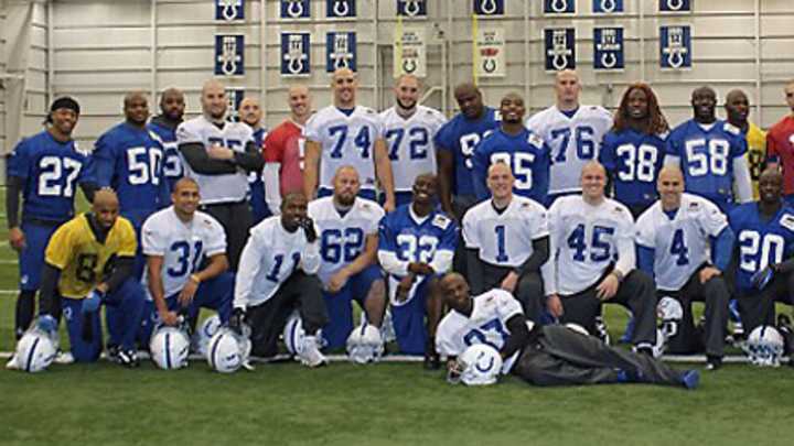 Colts players shave heads to support Pagano