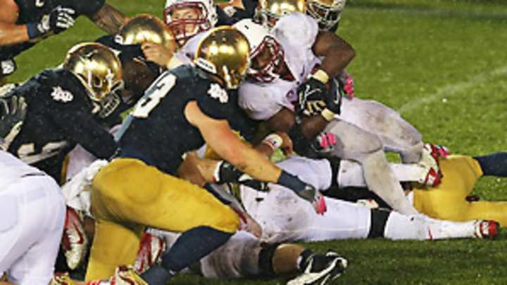 Notre Dame cements spot in BCS hunt with overtime goal-line stand Notre Dame cements spot in BCS hunt with overtime goal-line stand