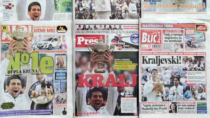 Djokovic win is front-page news in Serbia