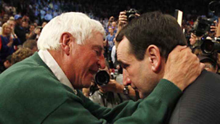 Coach K passes mentor, colleague, friend on historic night at MSG