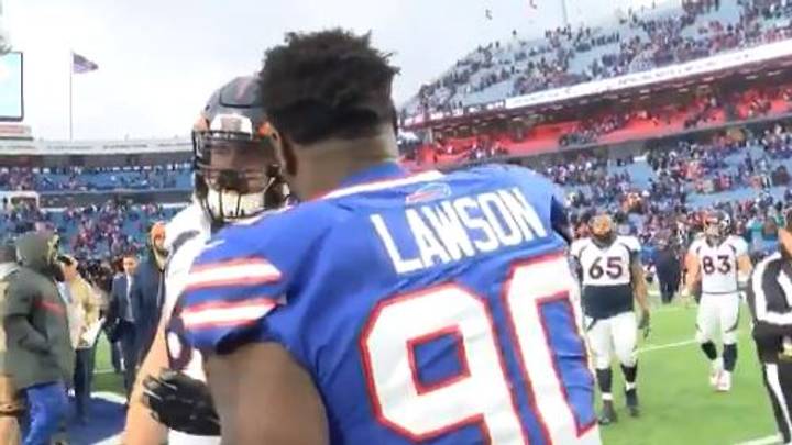 WATCH: Bills' Lawson Hollers 'F**k You' to Broncos' McGovern at Midfield Post-Game WATCH: Bills' Lawson Hollers 'F**k You' to Broncos' McGovern at Midfield Post-Game