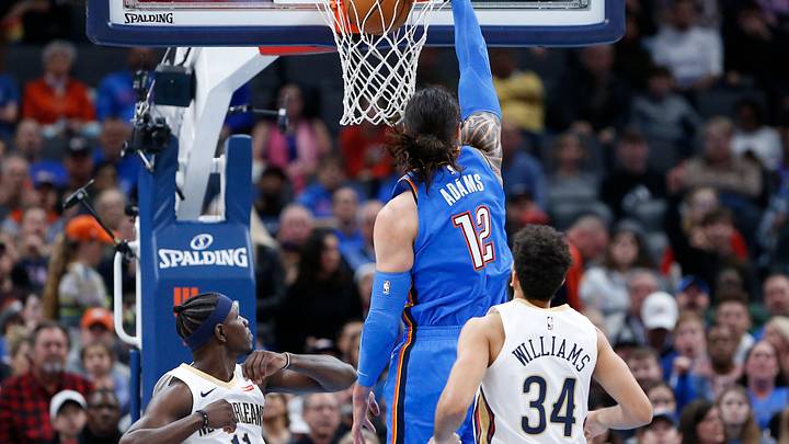 Big Nights From Nader and Adams Push the Thunder Past the Pelicans 109-104.