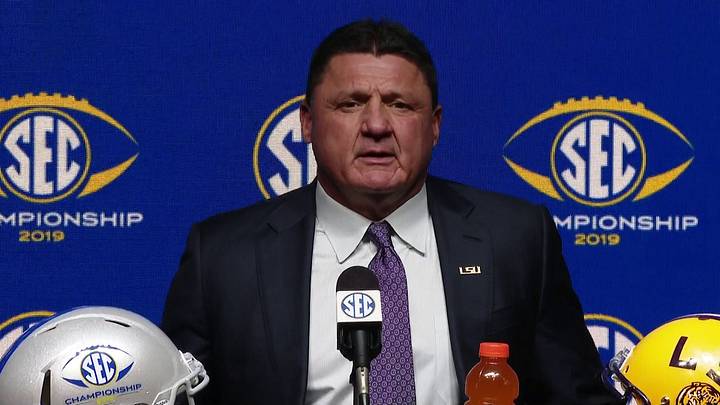 WATCH: Ed Orgeron SEC Championship Press Conference