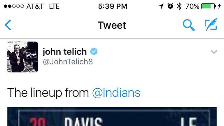 Indians Announce Game 4 World Series Lineup