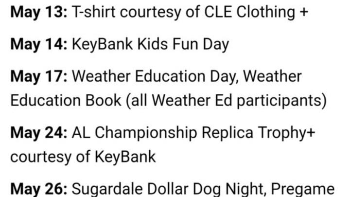 Cleveland Indians Release 2017 Promotional Schedule