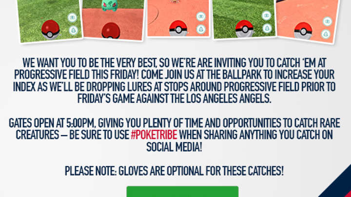 Indians Inviting 'Pokemon Go' Players to Progressive Field on Friday Indians Inviting 'Pokemon Go' Players to Progressive Field on Friday