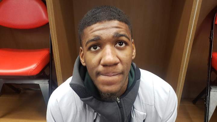 Spartan Guard Aaron Henry After Beating Oakland 72-49 Spartan Guard Aaron Henry After Beating Oakland 72-49