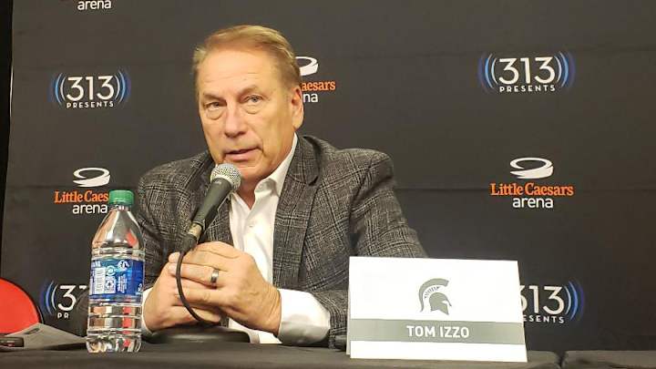 Tom Izzo #15 Michigan State Coach After Blowing Out Oakland 72-49