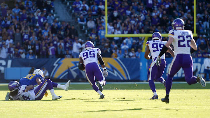 Vikings Force Seven Turnovers, Roll to Easy 39-10 Victory Over Chargers