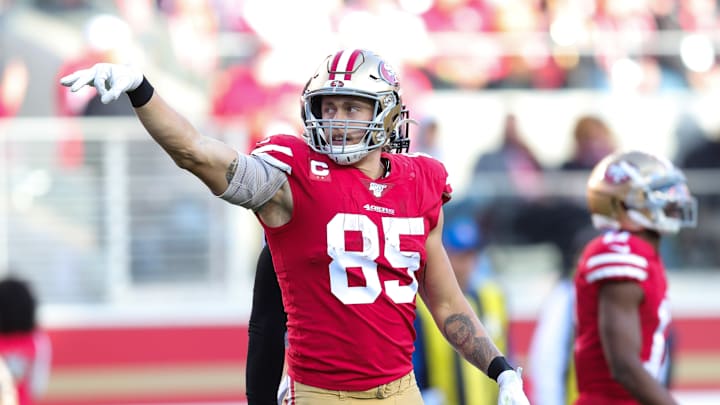 49ers' George Kittle Sits out Practice With Ankle Soreness