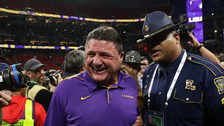 LSU Coach Ed Orgeron Named Eddie Robinson Coach of the Year LSU Coach Ed Orgeron Named Eddie Robinson Coach of the Year