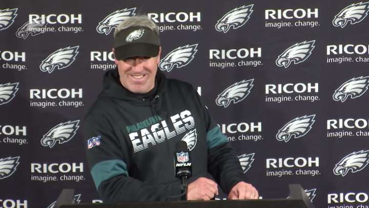 Eagles Fan Crashes Doug Pederson’s Press Conference to Ask About Eli Manning