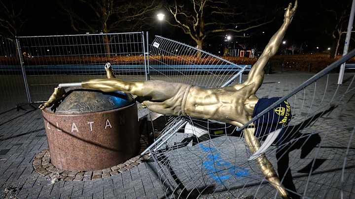 Zlatan Ibrahimovic's Statue Overturned in Malmo Zlatan Ibrahimovic's Statue Overturned in Malmo