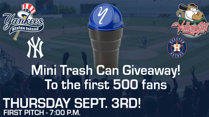Staten Island Yankees to Give Away Mini Trash Cans vs. Astros Minor League Affiliate