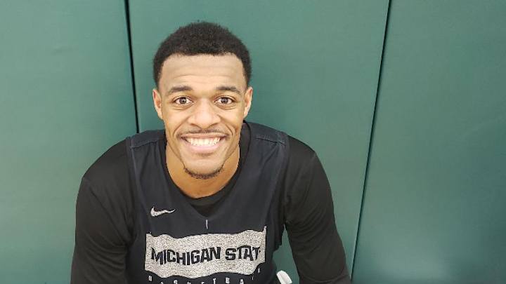Xavier Tillman Leads The Spartans Into The Assembly Hall At Indiana