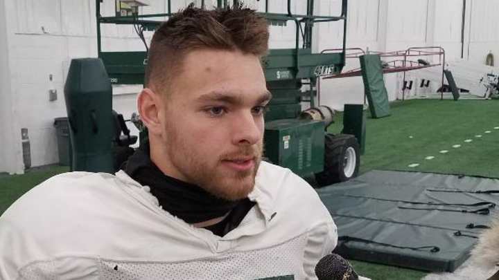 MSU MLB Joe Bachie After Practice Rutgers Week!