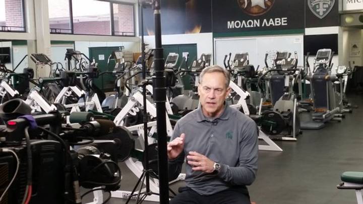 SUPERB Michigan State Football 2016 NFL Pro Day Video:  Coach Mark Dantonio!