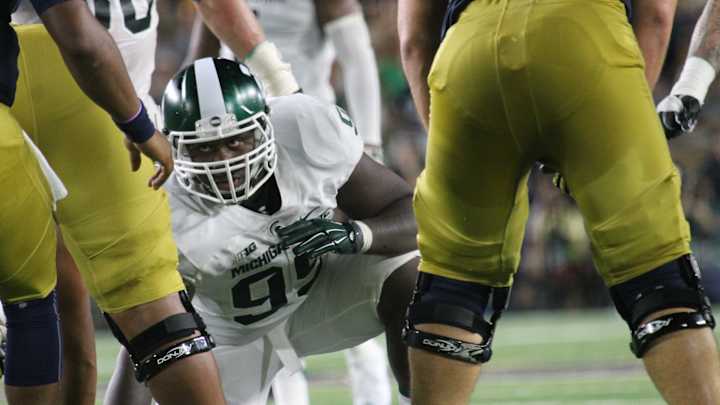 EXCELLENT Michigan State Football Video After Practice:  Freshman DE Josh King & DT Raequan Williams