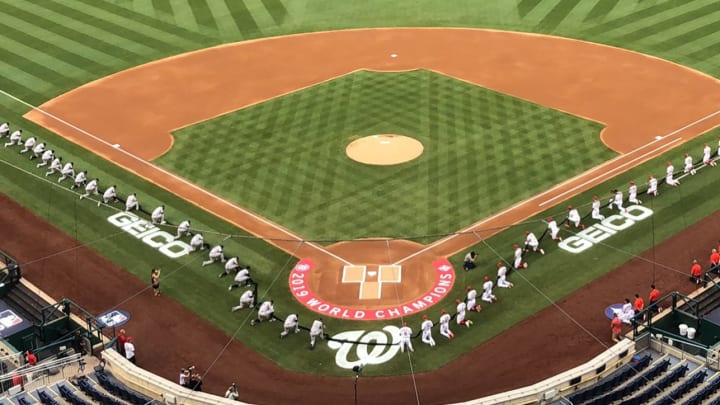 Mookie Betts Kneels During National Anthem, Yanks-Nats Kneel in Pregame 'Moment of Unity'